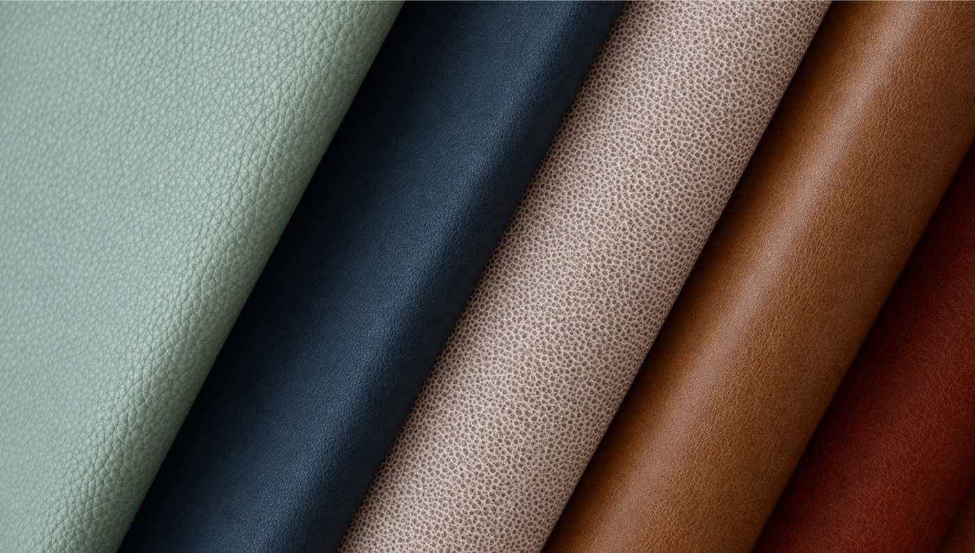 Rolled Jerry Pair leathers in mint, navy, stone and saddle brown