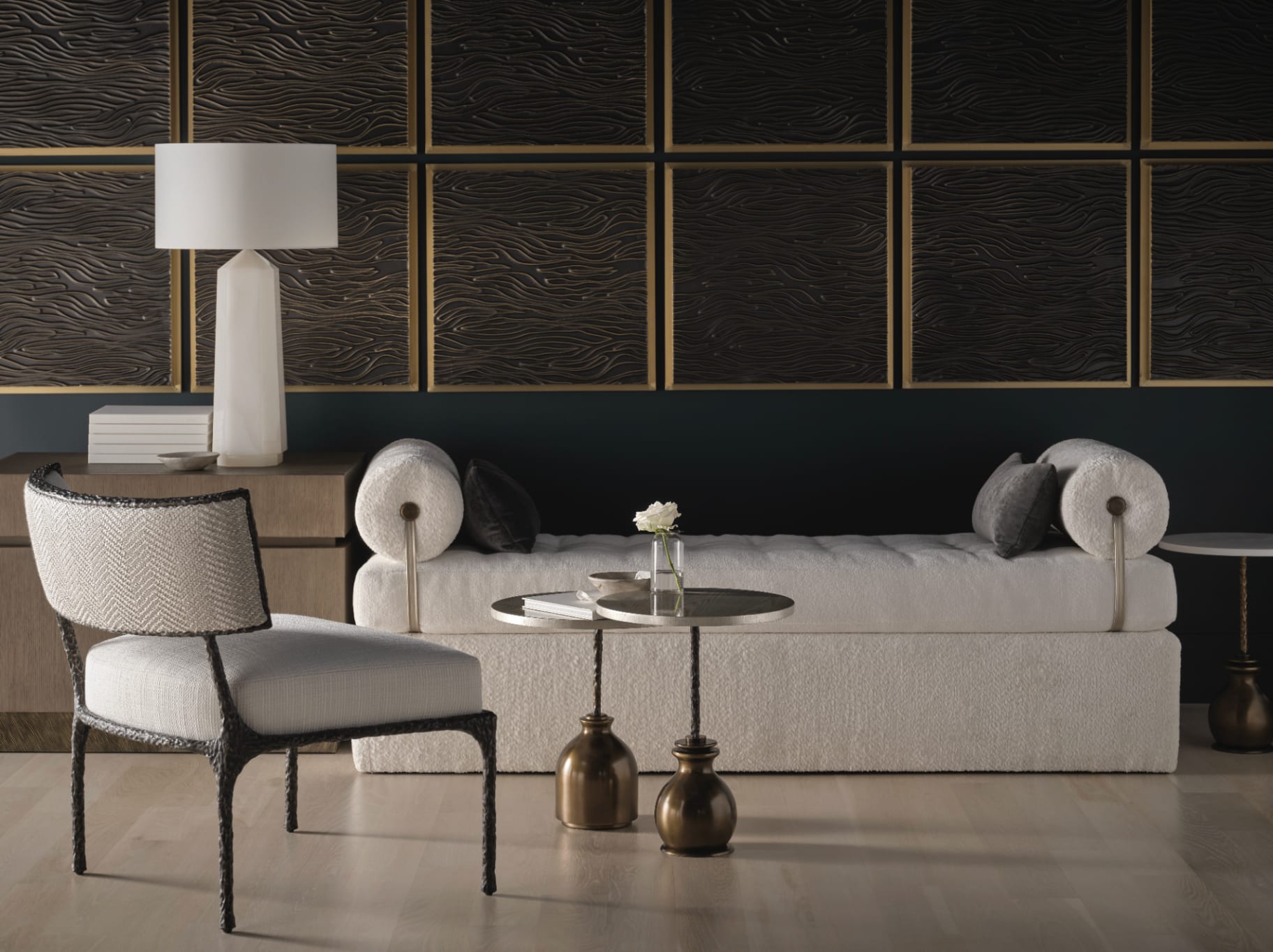 Baker McGuire — a layered drawing room of tailored upholstery and natural fibre